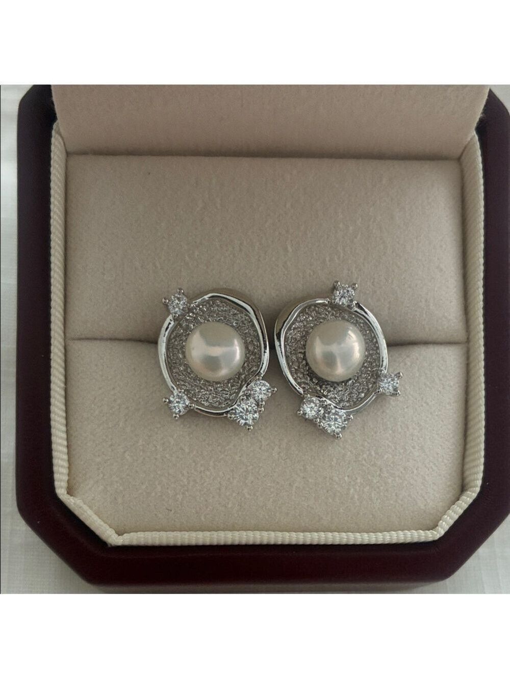 Elegant Silver Pearl Earrings